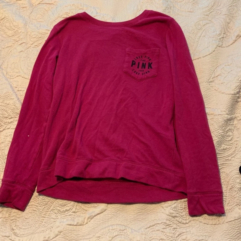 VS Pink Pocketed Crew